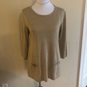 Cable and Gauge metallic gold sweater